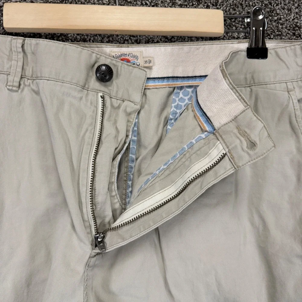 Faherty Island‎ Life Shorts Mens 35/7.5 Beige Organic Cotton Stretch Chino